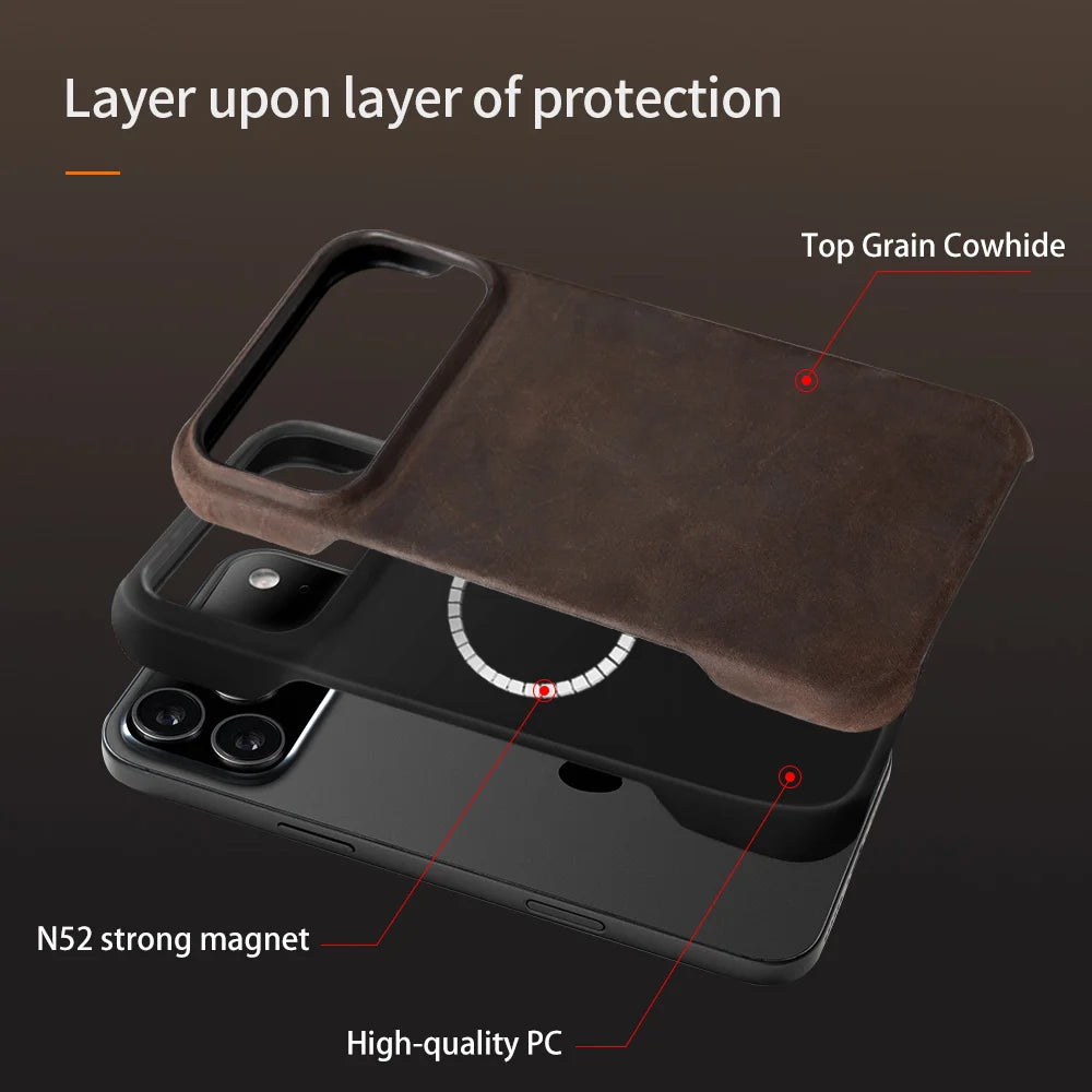 Hülle für iPhone - Kunstleder MagSafe Brabos