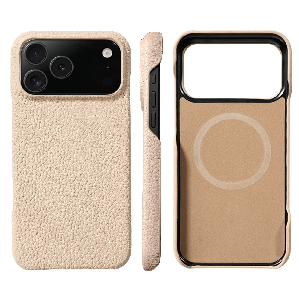 Hülle für iPhone - Premium Kunstleder Lychee