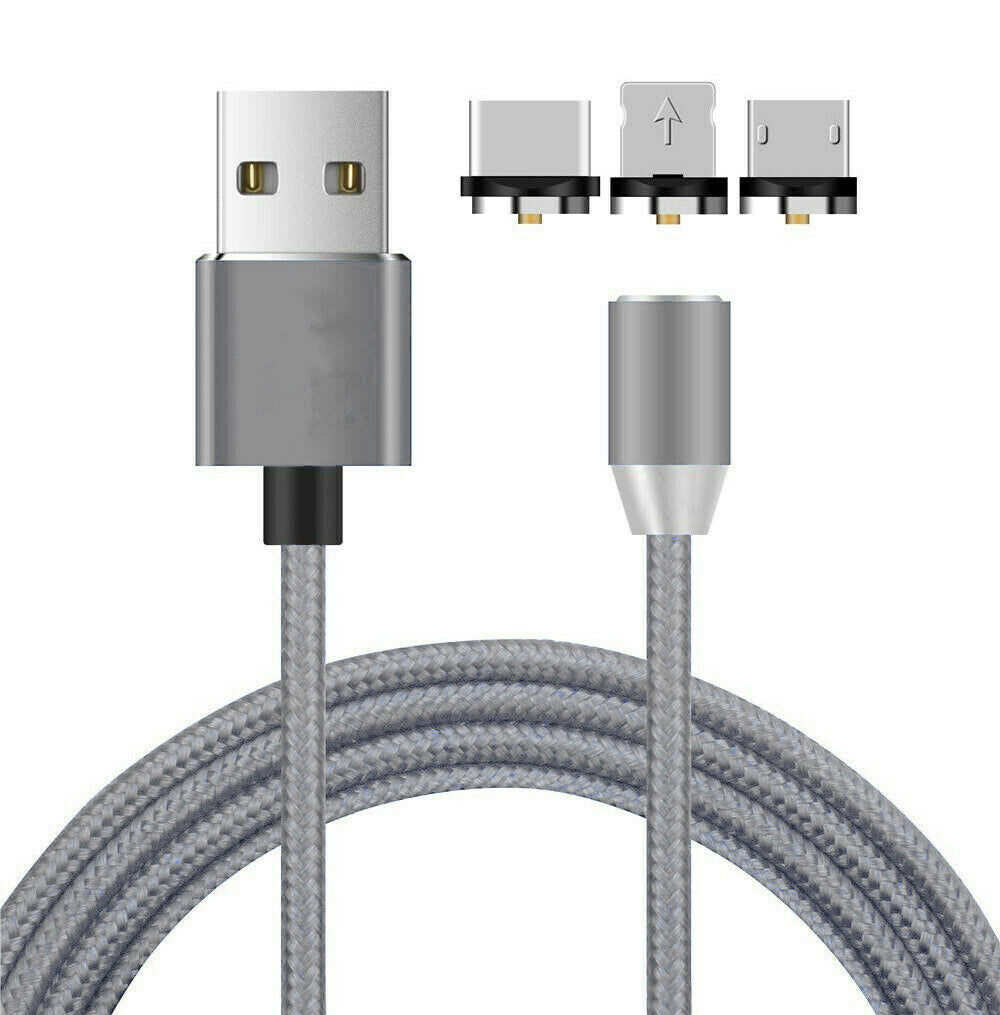 Nylon Ladekabel Magnet 3in1 | USB C | Micro USB  | Lightning