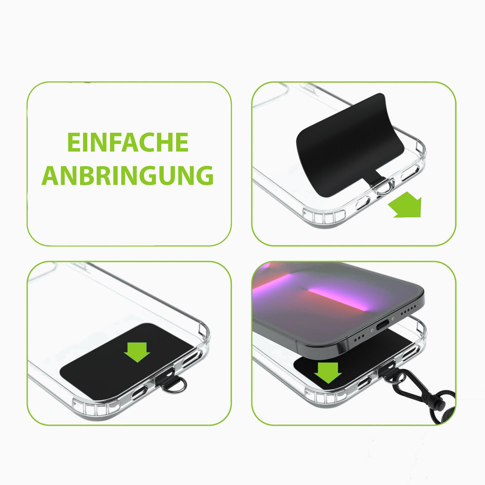 Handyband - Universal Handykette - Schwarz