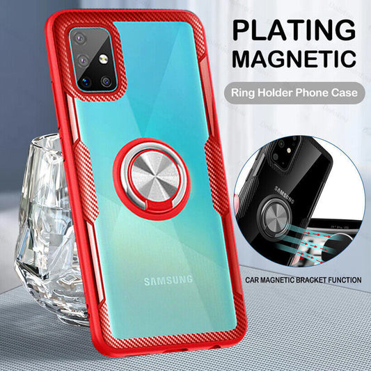 Samsung Galaxy Hülle - Carbon Ring Clear Case - Rot