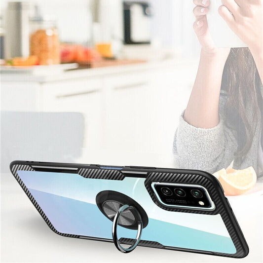 Samsung Galaxy Hülle - Carbon Ring Clear Case - Schwarz