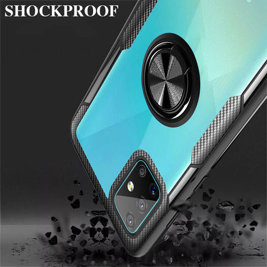 Samsung Galaxy Hülle - Carbon Ring Clear Case - Blau