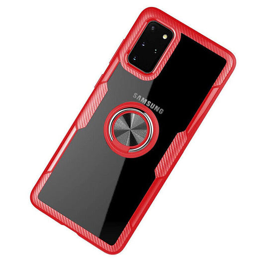 Samsung Galaxy Hülle - Carbon Ring Clear Case - Rot