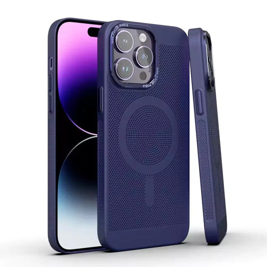 iPhone Hülle - Alu MagSafe Case - Dunkelblau