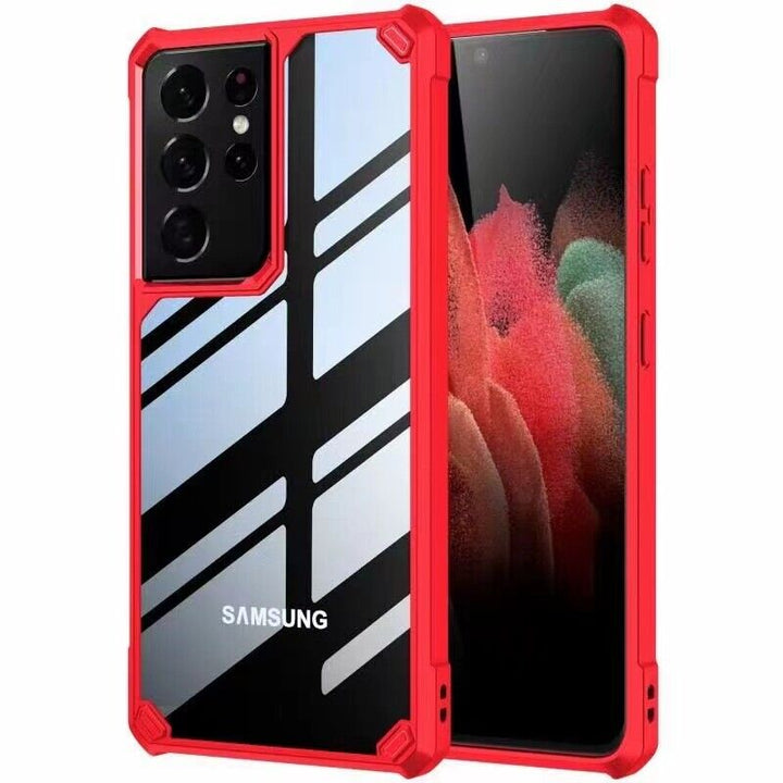 Samsung Galaxy Hülle - Hybrid Clear Case - Rot