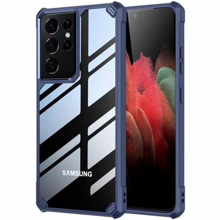 Samsung Galaxy Hülle - Hybrid Clear Case - Blau