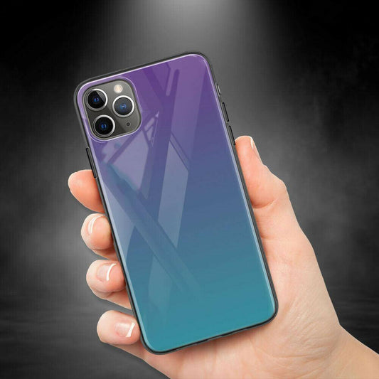 iPhone - Glas Rainbow Case - Grün Blau - CITYCASE