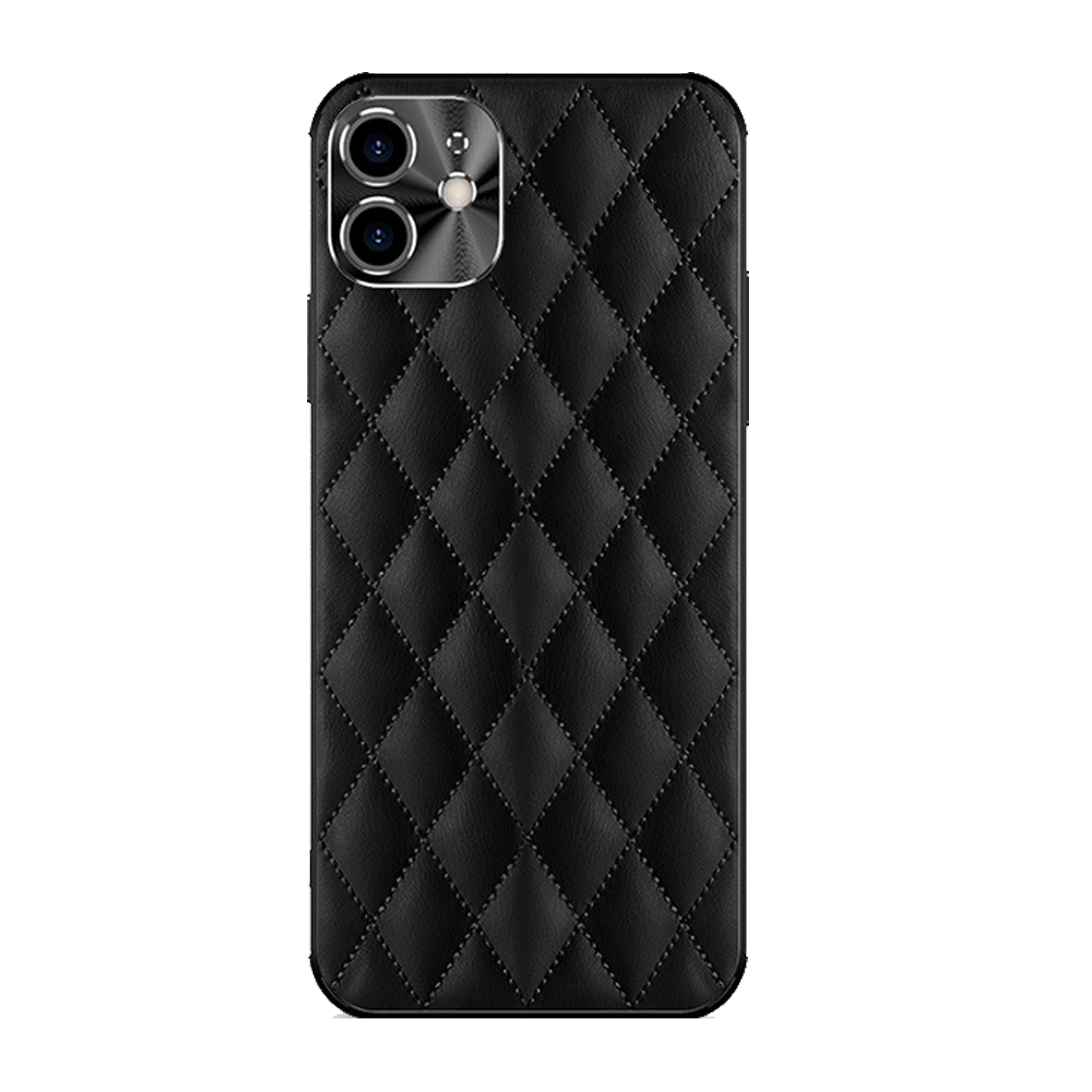 iPhone Hülle - Puffer Kunstleder Case - Schwarz