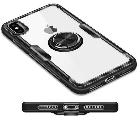 iPhone Hülle - Carbon Ring Case - Schwarz