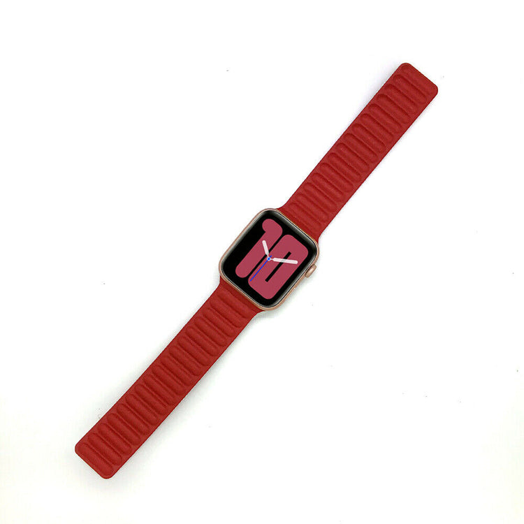 Apple Watch - Leder Magnet Armband - Rot