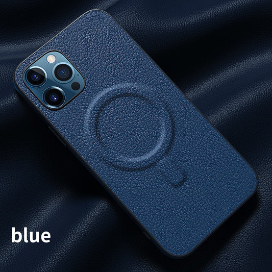 iPhone Hülle - MagSafe Kunstleder Case - Blau