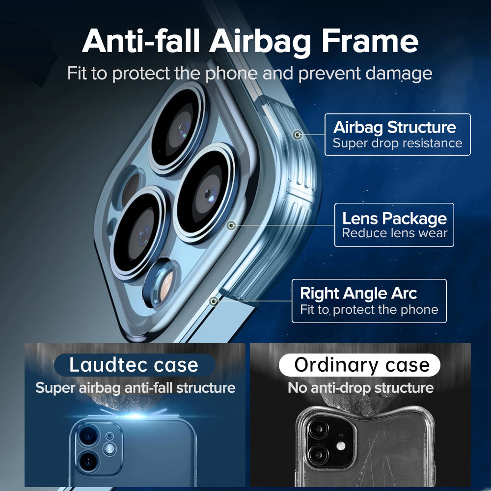 iPhone Hülle - Kameraschutz Chrom Case - Blau