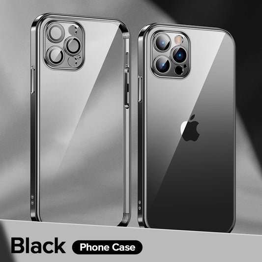 iPhone Hülle - Kameraschutz Chrom Case - Schwarz