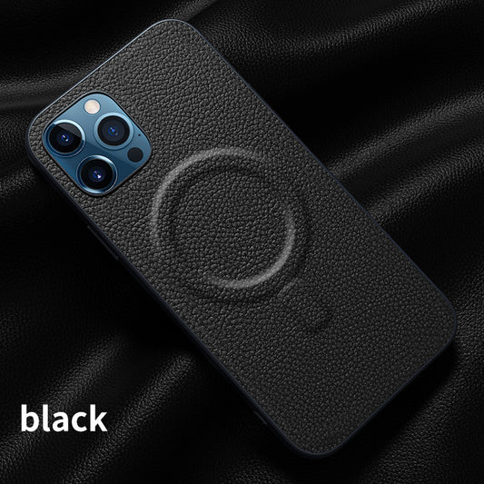iPhone Hülle - MagSafe Kunstleder Case - Schwarz