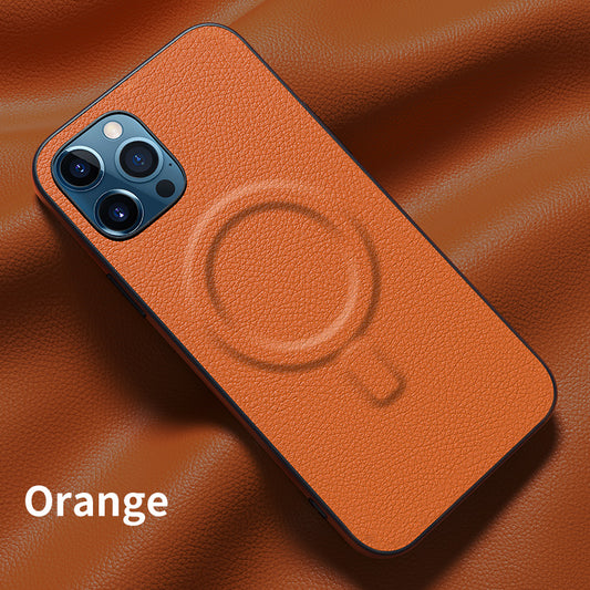 iPhone Hülle - MagSafe Kunstleder Case - Orange
