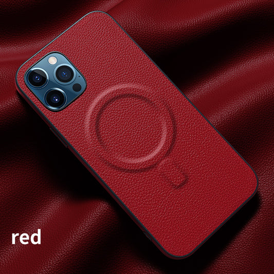 iPhone Hülle - MagSafe Kunstleder Case - Rot