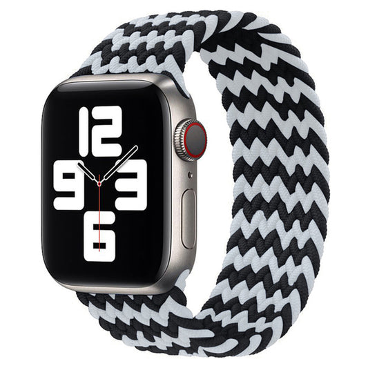 Apple Watch - Geflochten Loop Armband - Schwarz / Weiß