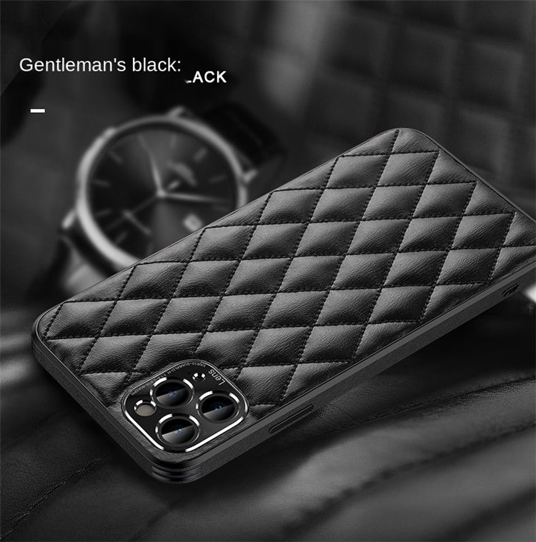iPhone Hülle - Puffer Kunstleder Case - Schwarz