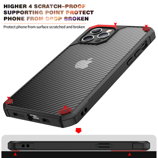 iPhone Hülle - Carbon Shock Proof Case - Schwarz