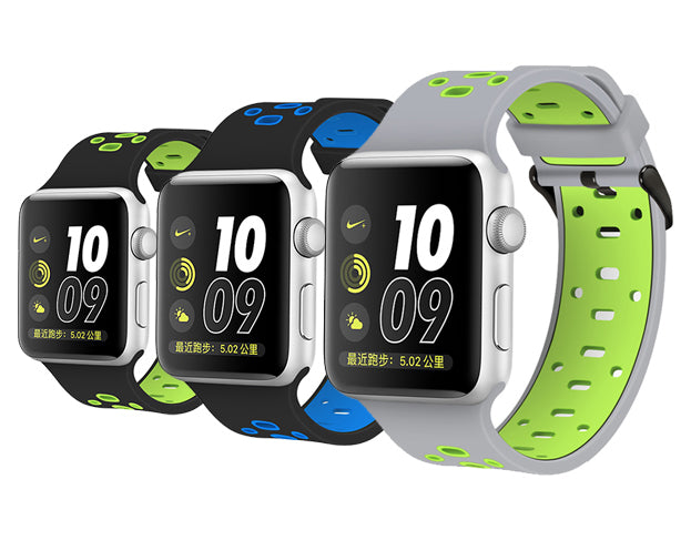 Apple Watch - Goofy Silikon Armband - Schwarz / Grün