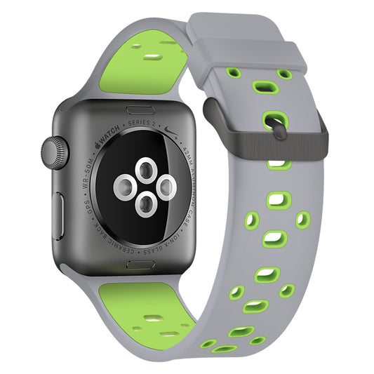 Apple Watch - Goofy Silikon Armband - Grau / Grün