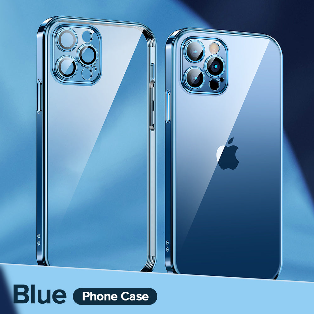 iPhone Hülle - Kameraschutz Chrom Case - Blau