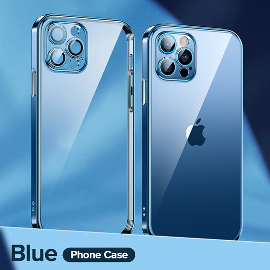 iPhone Hülle - Kameraschutz Chrom Case - Blau