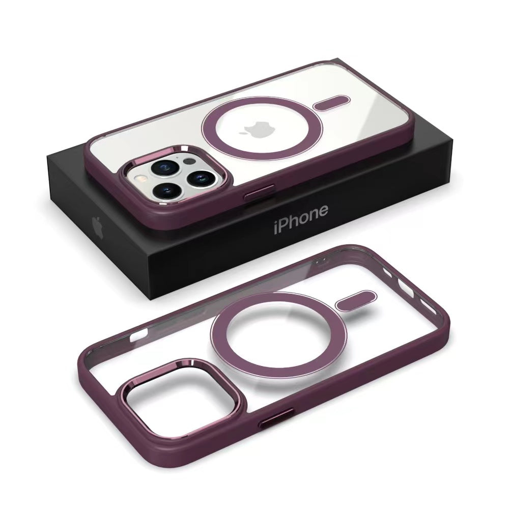 iPhone Hülle - MagSafe Hybrid Clear Case - Lila