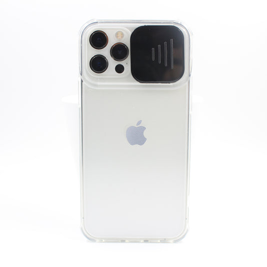 iPhone Hülle - Transparent Kameraschutz Case - Schwarz