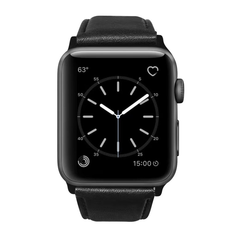 Apple Watch - Echt Leder Armband - Schwarz