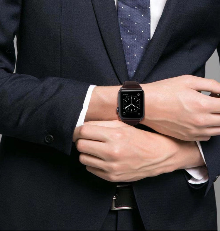 Apple Watch - Echt Leder Armband - Schwarz