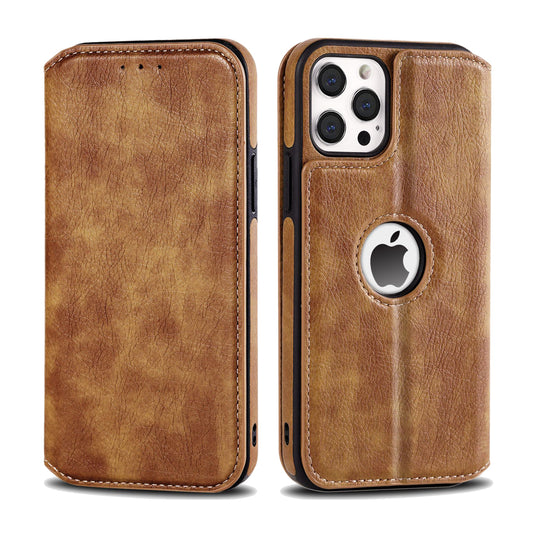 iPhone Hülle - Eleganz Kunstleder Tasche Case - Braun