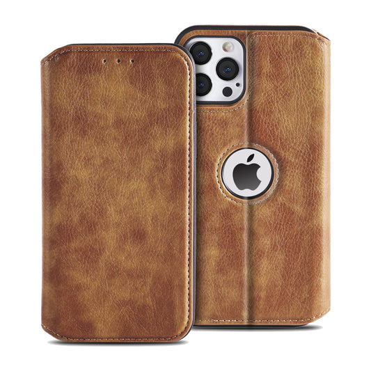 iPhone Hülle - Eleganz Kunstleder Tasche Case - Braun