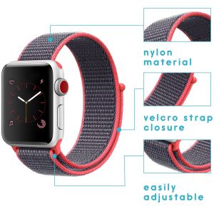 Apple Watch - Nylon Armband - Magenta Schwarz