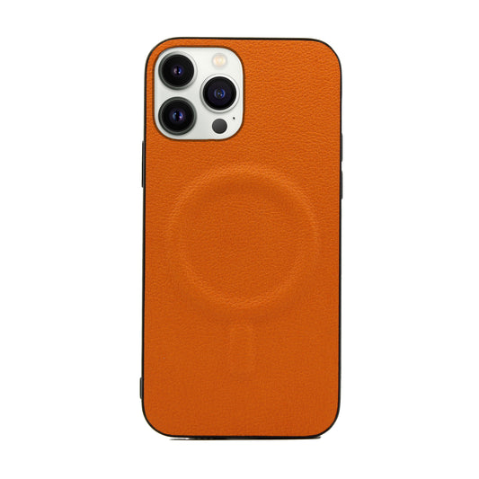 iPhone Hülle - MagSafe Kunstleder Case - Orange