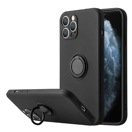 iPhone Hülle - Premium Ring Case - Schwarz