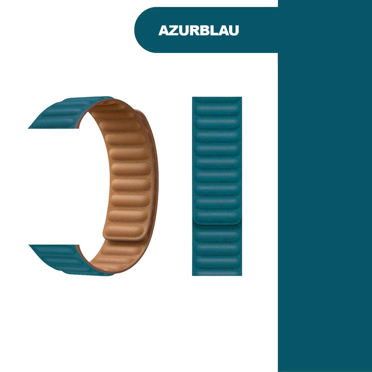 Apple Watch - Leder Magnet Armband - Azurblau