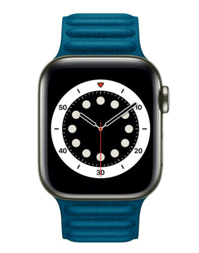Apple Watch - Leder Magnet Armband - Azurblau