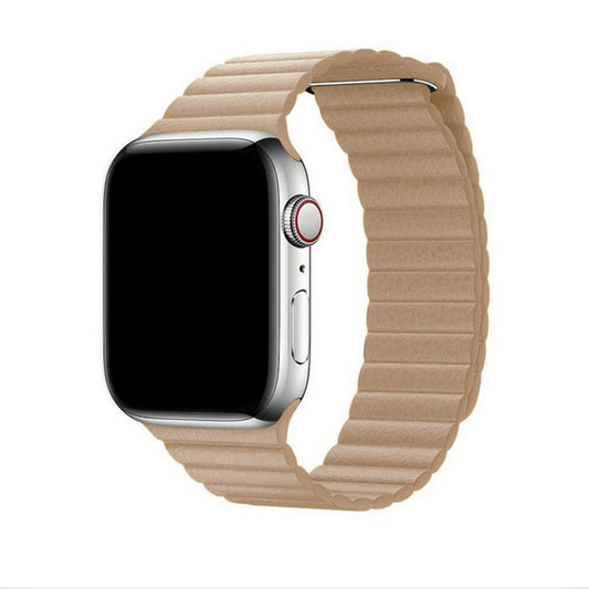 Apple Watch - Leder Loop Magnet Armband - Beige