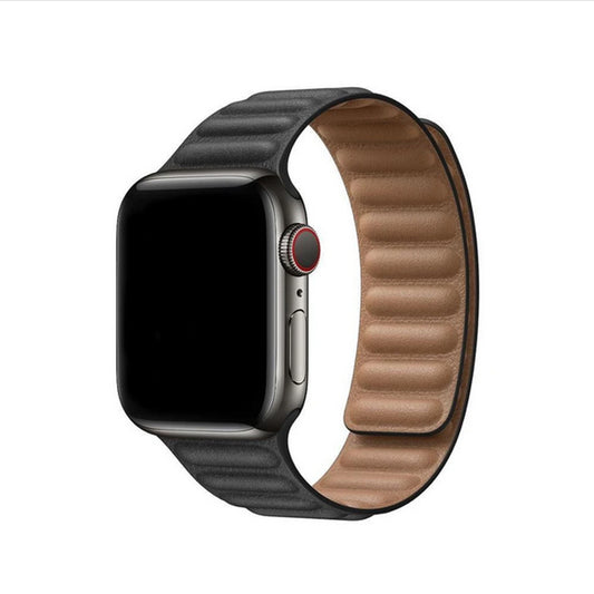 Apple Watch - Leder Magnet Armband - Schwarz