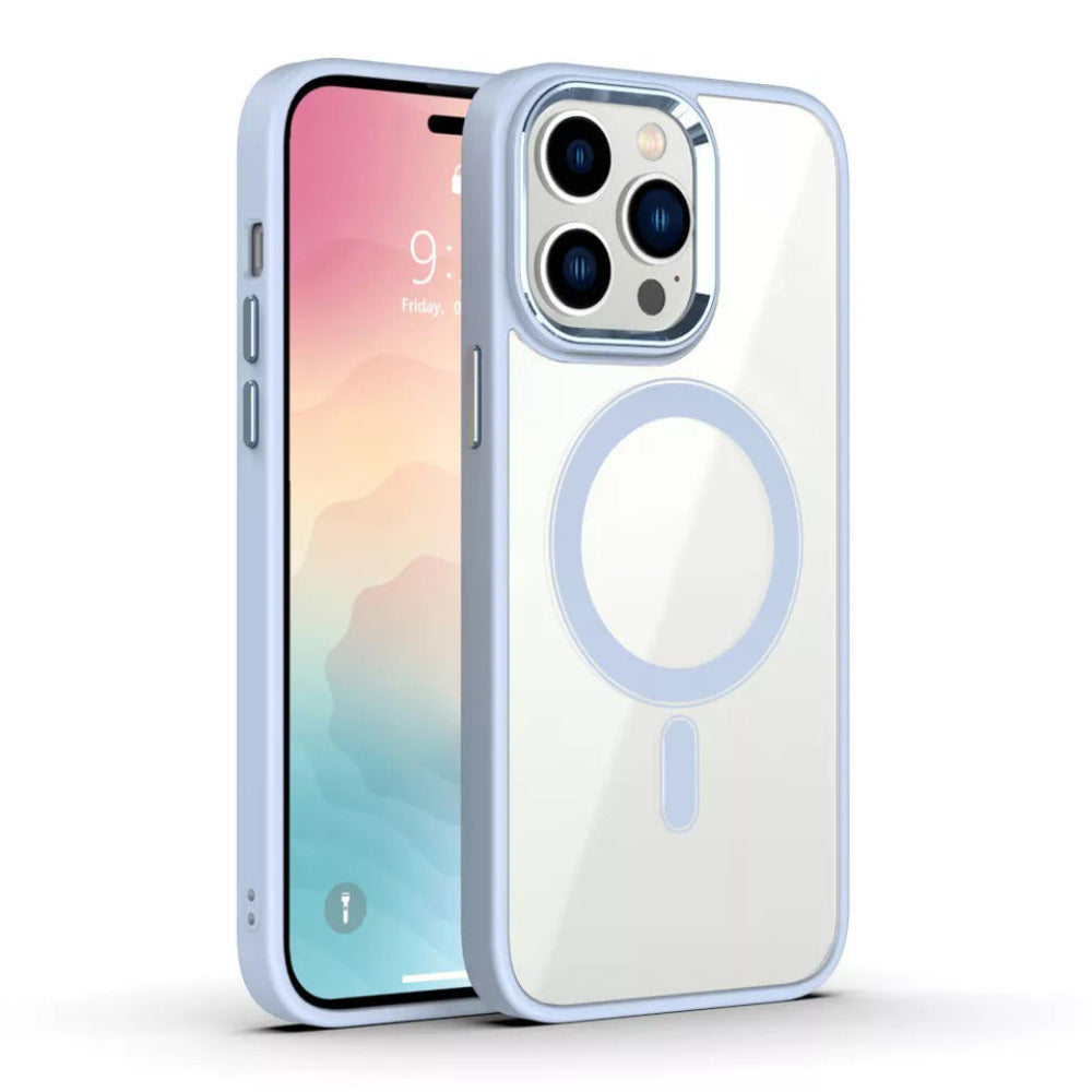 iPhone Hülle - MagSafe Hybrid Clear Case - Hellblau