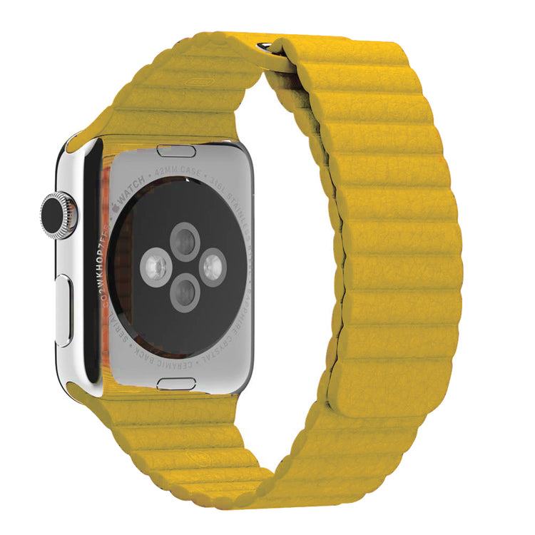 Apple Watch - Leder Loop Magnet Armband - Gelb