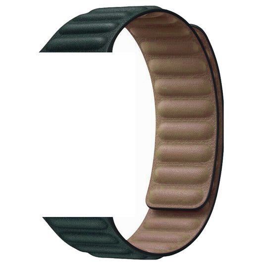 Apple Watch - Kunstleder Magnet Armband - Dunkelgrün