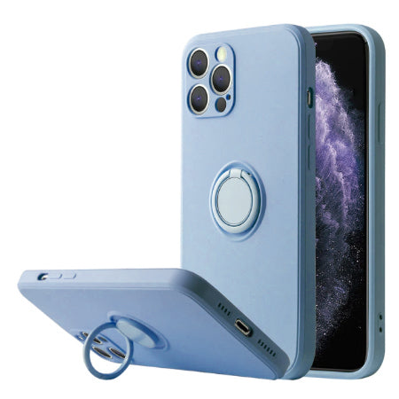 iPhone Hülle - Premium Ring Case - Hellblau