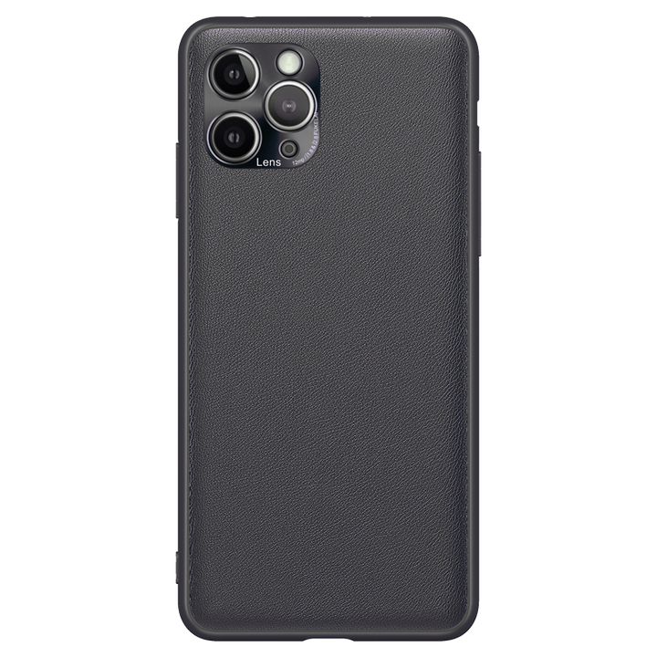 iPhone Leder Handyhülle in Schwarz