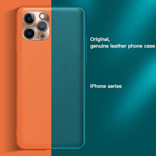 iPhone Leder Handyhülle mit Kameraschutz