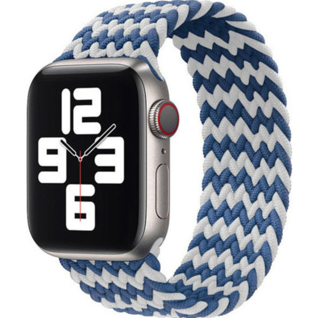 Apple Watch - Geflochten Loop Armband - Blau / Weiß