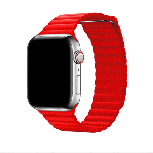 Apple Watch - Leder Loop Magnet Armband - Rot