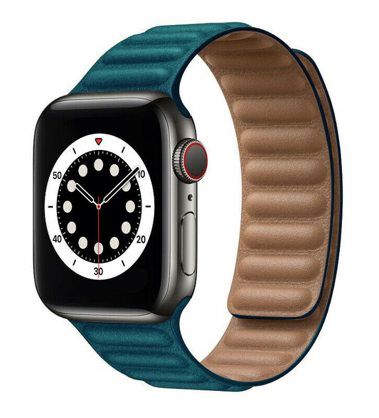 Apple Watch - Leder Magnet Armband - Türkis